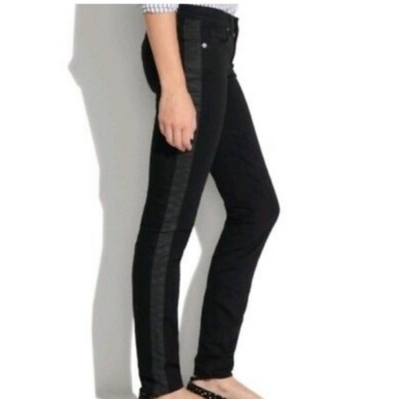 Madewell Denim - Madewell 8" Rise Black Tuxedo Skinny Jeans Size 26
